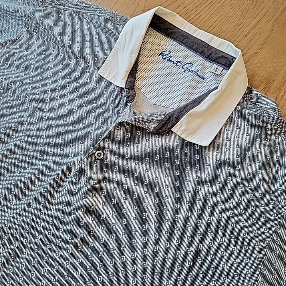 Robert Graham Polo Shirt Adult 4XL Casual Men's Designer Modern Preppy Geometric